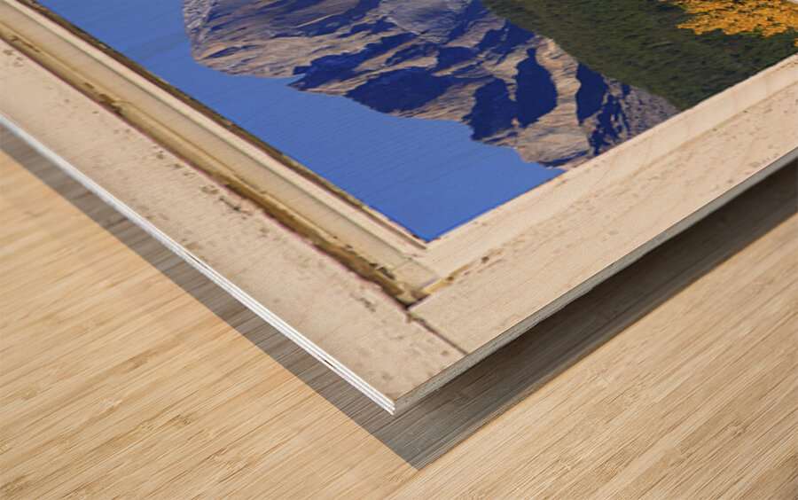 Colorado Autumn Longs Peak Window View Fine Art Print Wood print