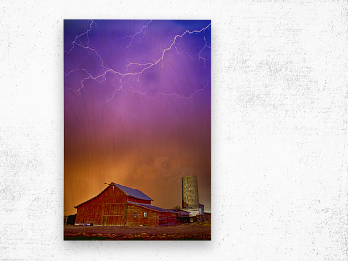 Colorful Country Storm Wood print