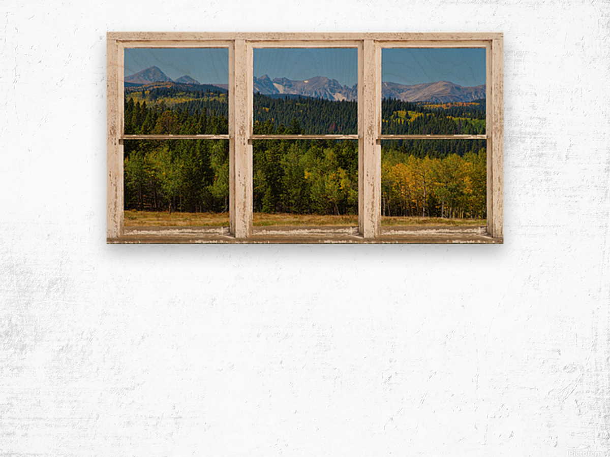 Autumn View Colorado Indian Peaks Window Wt Impression sur bois