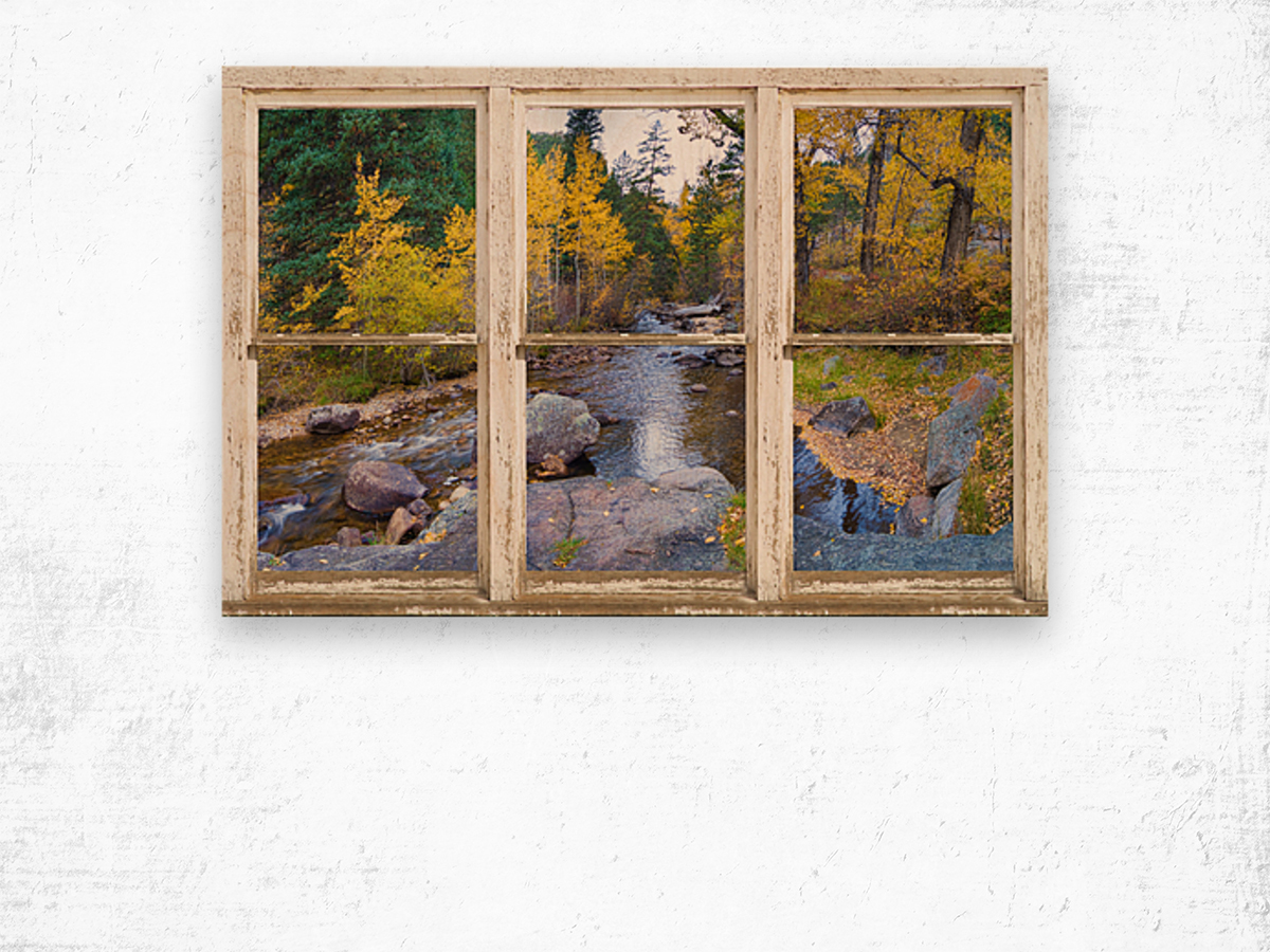 Happy Place Picture Window Frame Fine Art  Wood print