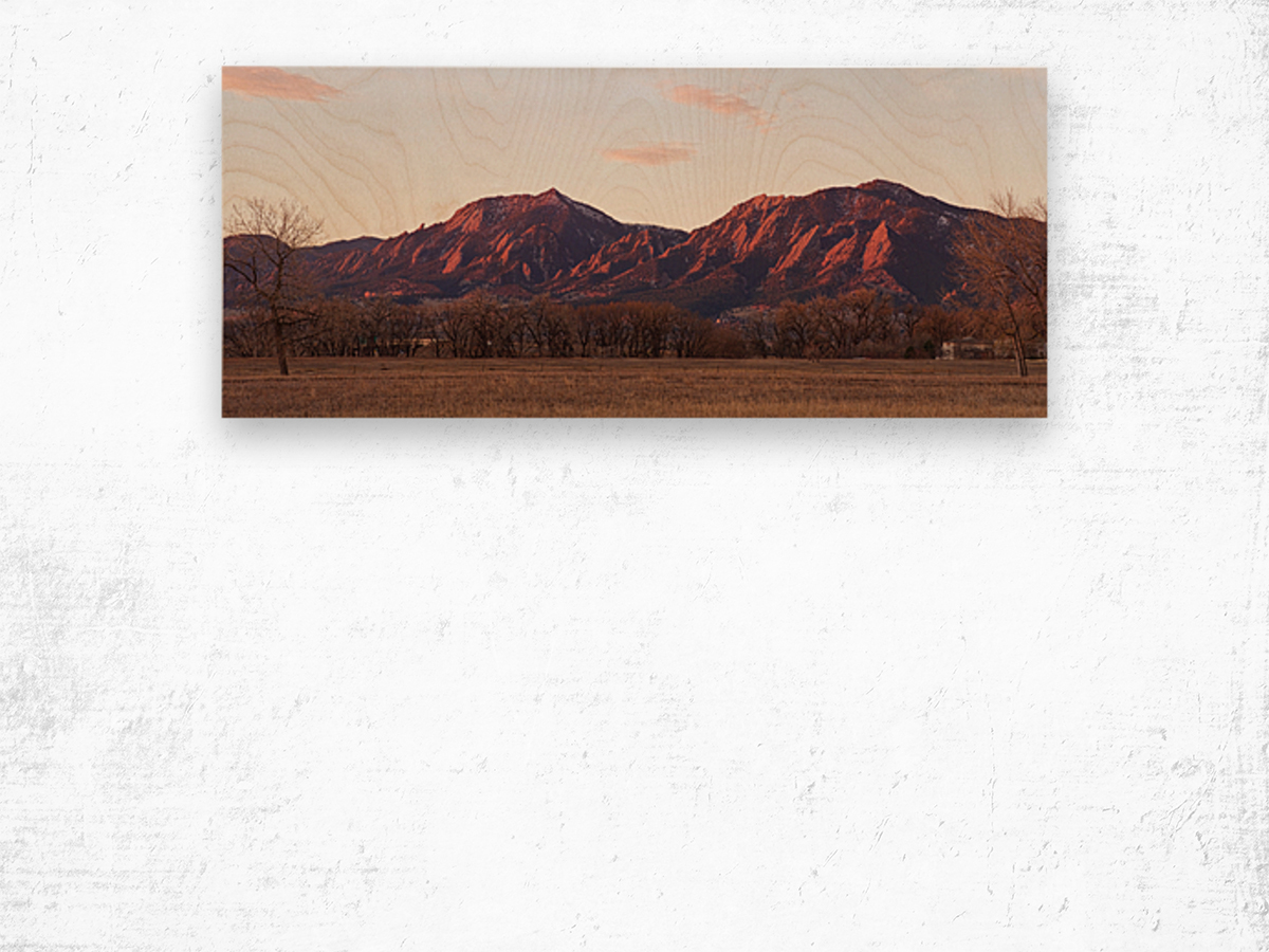 Rocky Mountain Front Range Boulder Flatiron Pano Wood print