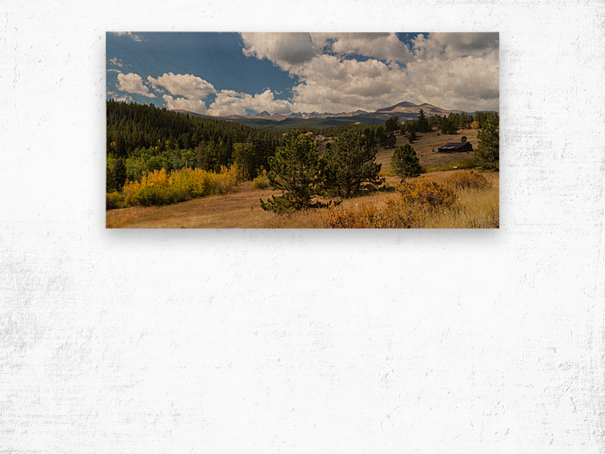 James Canyon Autumn Peaks Panoramic View Wood print