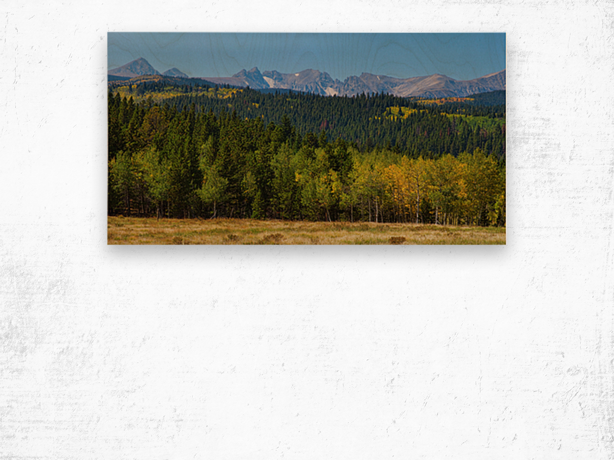 Colorado Indian Peaks Panorama 1 Wood print