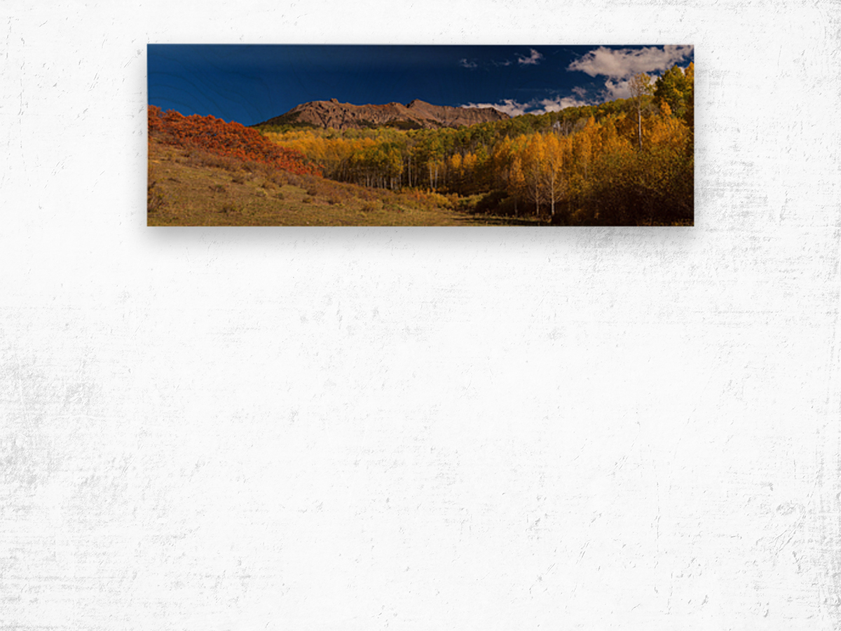 SW Rocky Mountain Autumn Panorama View Wood print