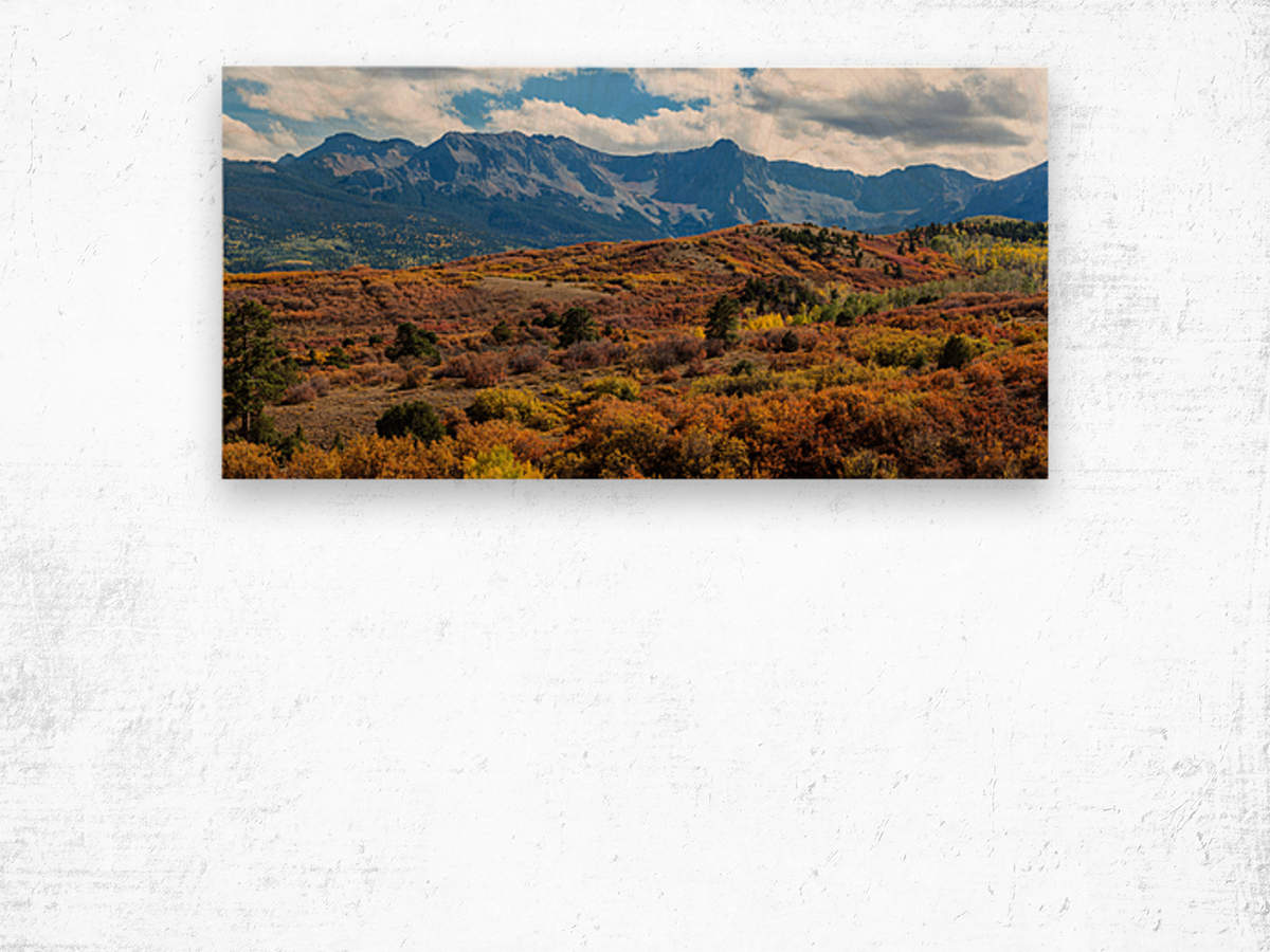 Colorado Painted Landscape Panorama PT1a Wood print