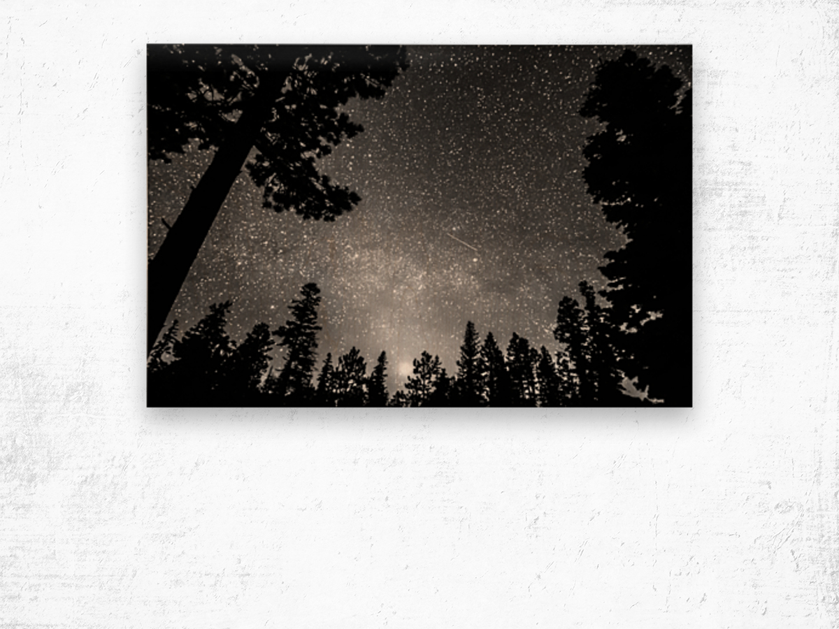 Dark Stellar Universe Deep Into The Night Wood print