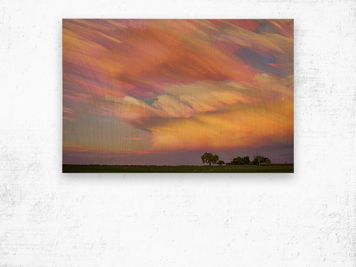 Pastel Painted Big Country Sky Impression sur bois