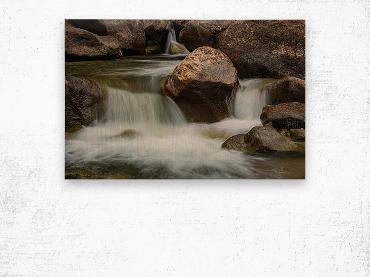 Boulder Creek Splashdown Wood print