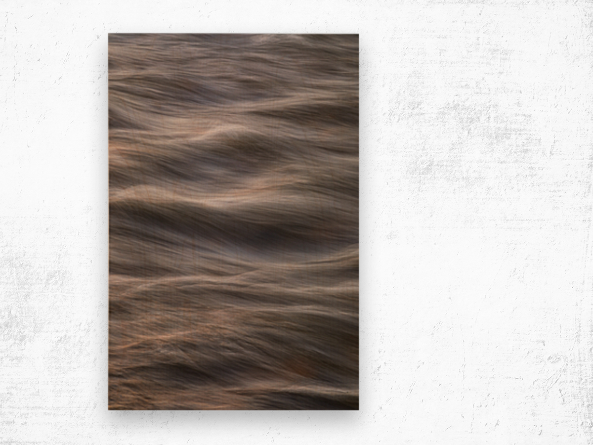 Flowing Creek Sunset Abstract Portrait Wood print