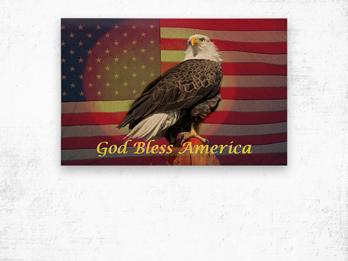 God Bless America Wood print
