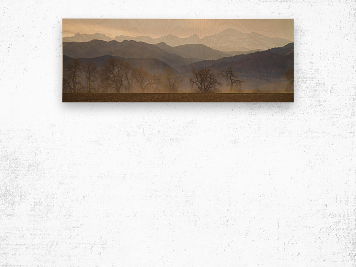 Boulder County Colorado Layers Panorama Wood print